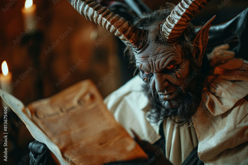 Poster generated with ai image of terrifying monster demonic creature