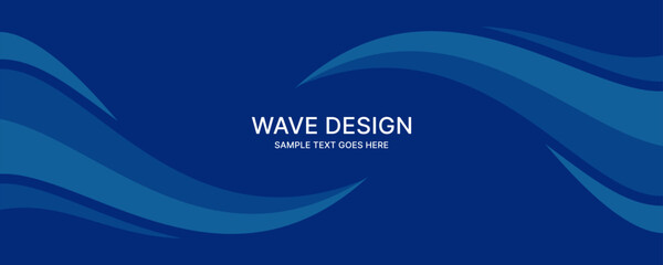 Minimal blue elegant wave banner background