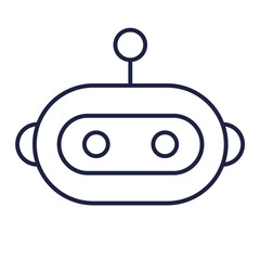 Fototapeta premium Robot line icon. Chatbot symbol for web and mobile. Virtual assistant bot. Machine head in simple flat design. Customer support, artificial intelligence concept. Editable vector stroke. Pixel perfect.