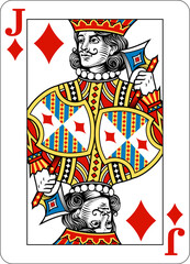 Jack of Diamonds design from a new original deck of playing cards.