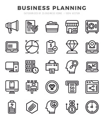 Business Planning Lineal icons collection. Lineal icons pack. Vector illustration