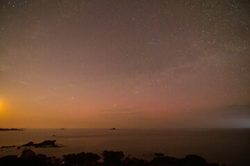 Paysage de mer la nuit en Bretagne - France