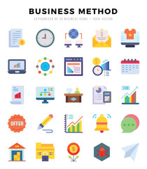 Business Method icons set for website and mobile site and apps.
