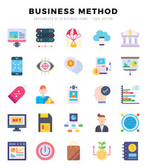 Business Method Flat icons collection. Flat icons pack. Vector illustration