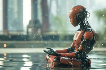 Cybernetic Vision: Close-Up of a Woman with Futuristic Augmented Reality Interface