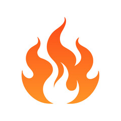 Fire flame vector hot icon. Fire abstract bonfire flammable background flame icon.