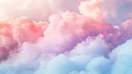 The image is a depiction of a cloudscape in a pastel color scheme.