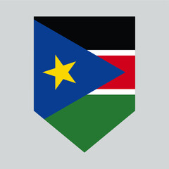 South Sudan Flag in Shield Shape