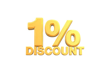 3d sales discount Number 1 percentage price tag for discount sale promotion concept by 3d render
