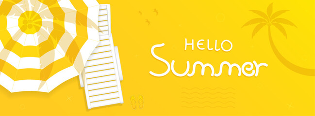 Hello summer abstract background, summer sale banner, poster design, vector illustration © gigello