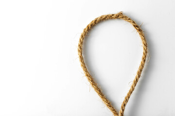 hemp rope on white background	
