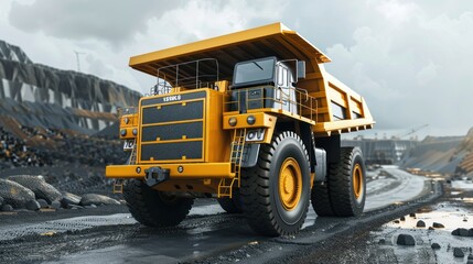 coal transport truck with natural background
