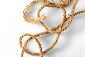 hemp rope on white background	
