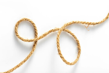 hemp rope on white background	
