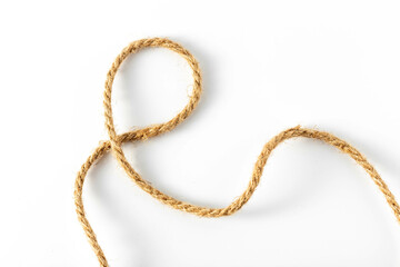 hemp rope on white background	
