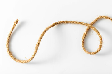 hemp rope on white background	
