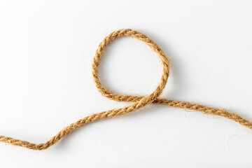 hemp rope on white background	
