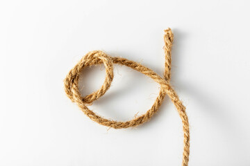 hemp rope on white background	
