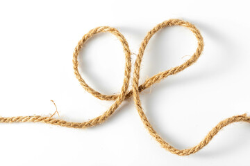 hemp rope on white background	
