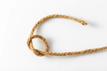 hemp rope on white background	
