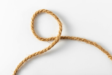 hemp rope on white background	
