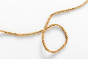 hemp rope on white background	

