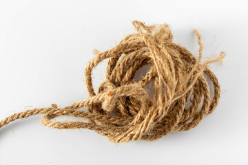 hemp rope on white background	
