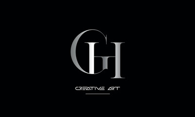 Obraz premium GH, HG, G, H abstract letters logo monogram