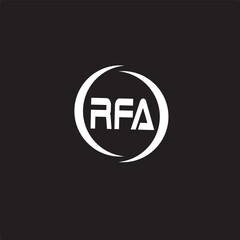 Initial letter RFA logo and wings symbol. Wings design element, initial Letter RFA logo Icon, Initial Logo Template.
