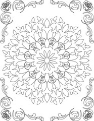 Printable Mandala Coloring Page for Adults. Educational Resources for School for Kids. Adults Coloring Book. Mandala Coloring Activity Worksheet.