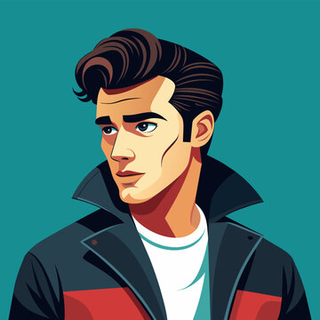 A Fifties Greaser Wearing a Leather Jacket