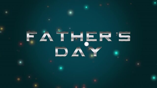 Celebrate Father's Day with this modern greeting card! A blue background and vibrant, energetic dots surround the stylized white Father's Day text, creating a sleek and futuristic design