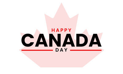 Happy Canada day background. 1st of July celebration banner design with maple leaf. Vector illustration