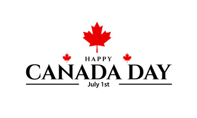 Happy Canada day background. 1st of July celebration banner design with maple leaf. Vector illustration