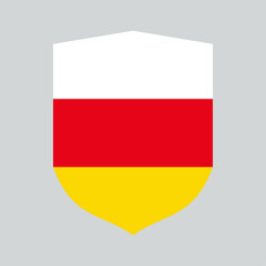 South Ossetia Flag in Shield Shape Frame
