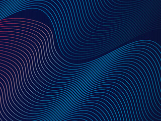 Abstract background of wavy lines with modern gradient blue color, perfect for banner, business card, banner, website, wallpaper, etc.	