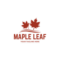 Maple leaf vector logo. Forest and wood symbol sign. Nature tree logo.