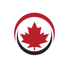 Maple leaf vector logo. Forest and wood symbol sign. Nature tree logo.