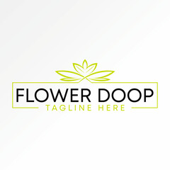 Logo design graphic concept creative vector premium stock abstract unique lotus flower yin yang line art with emblem Related monogram typography brand