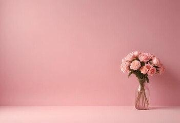 Fototapeta premium a vase of pink flowers with the word quot flowers quot on the bottom