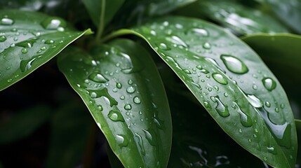 
An artistic close-up of raindrops glistening on the leaves of a Dasylirion, highlighting its resilience in a wet environment.