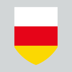 South Ossetia Flag in Shield Shape Frame