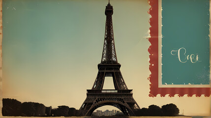 Eiffel Tower Retro Style Background