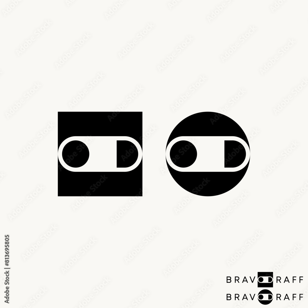 Poster logo design graphic concept creative vector premium stock abstract letter initial od font with negat
