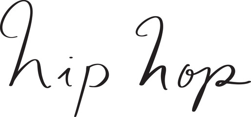 Hip hop text font calligraphy hand lettering black dark color symbol decoration ornament music pop rap street fashion element design style performer element grafiti party art vector illustration art