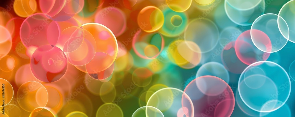 Poster abstract strategy diagram with colorful circles in the background
