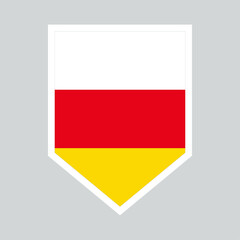 Obraz premium South Ossetia Flag in Shield Shape Frame