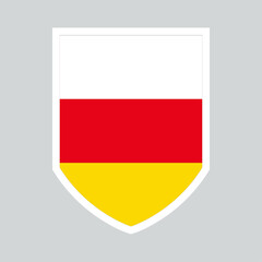 South Ossetia Flag in Shield Shape Frame