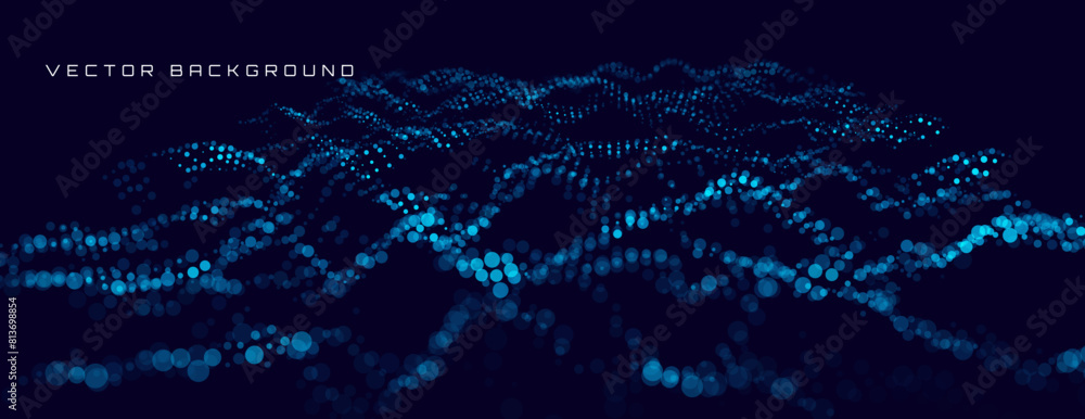 Aufkleber colorful blue sound wave ripple digital equalizer design. big data audio visualization. digital wate
