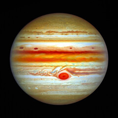 Planet Jupiter. Digital enhancement of an image by NASA